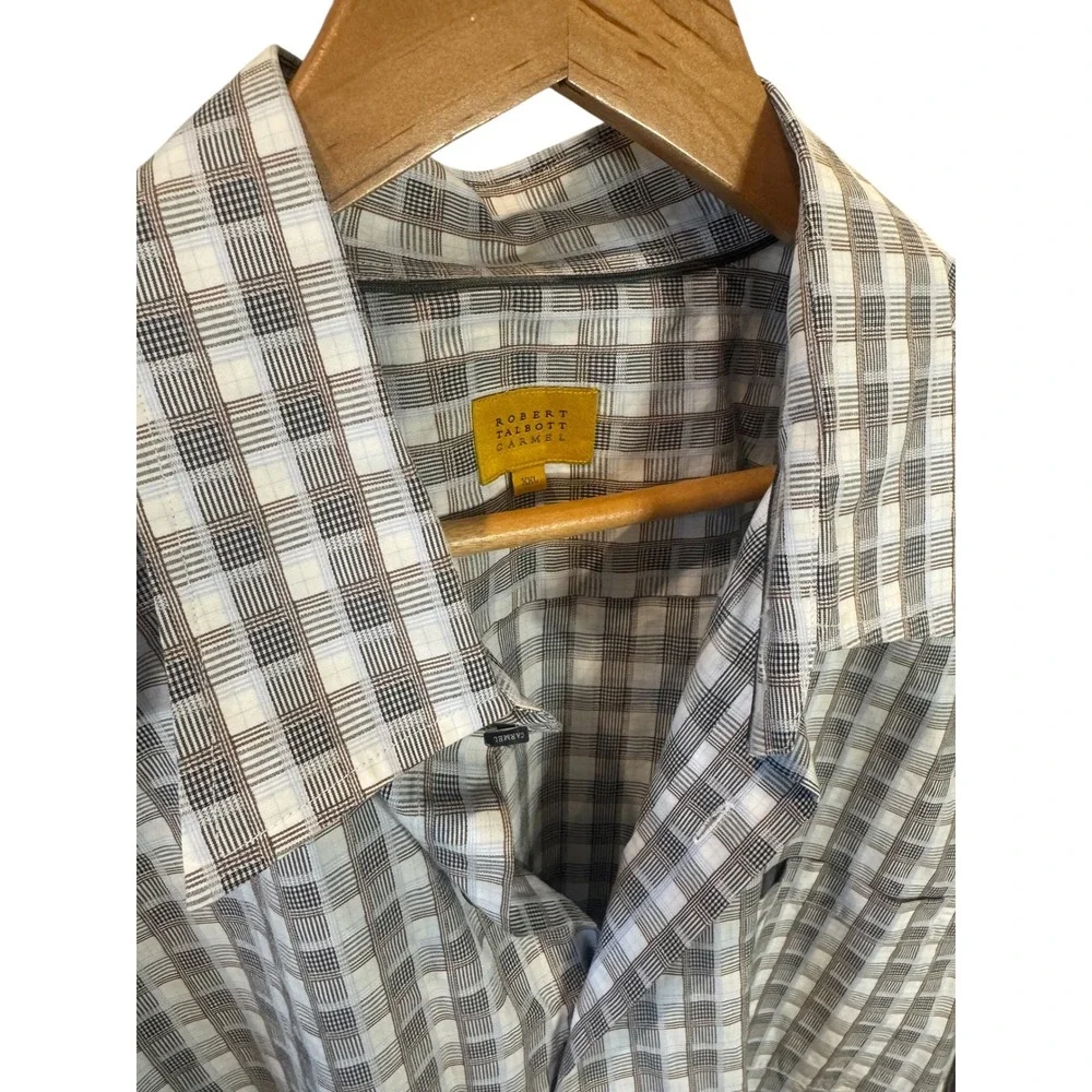 Robert Talbott Carmel Mens XXL‎ Plaid Check Button Up Long Sleeve Shirt - Picture 5 of 6